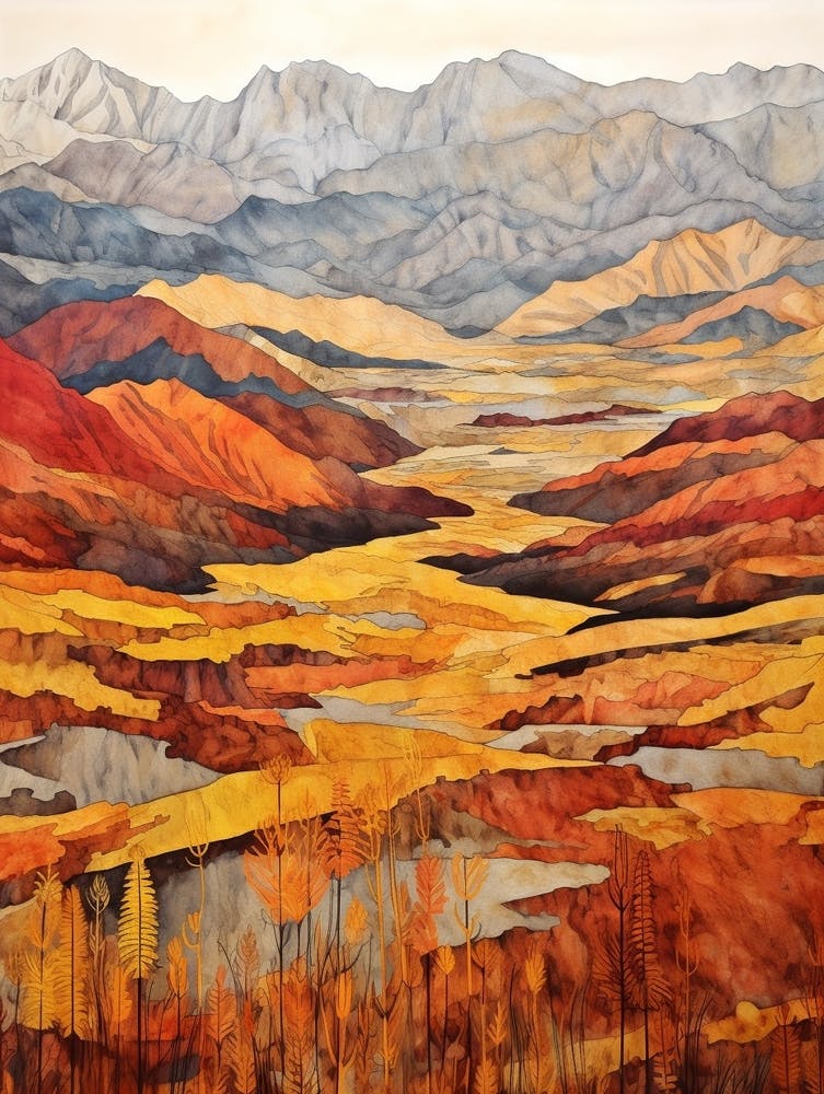 Autumn National Park Painting Denali National Park Alaska Usa 3