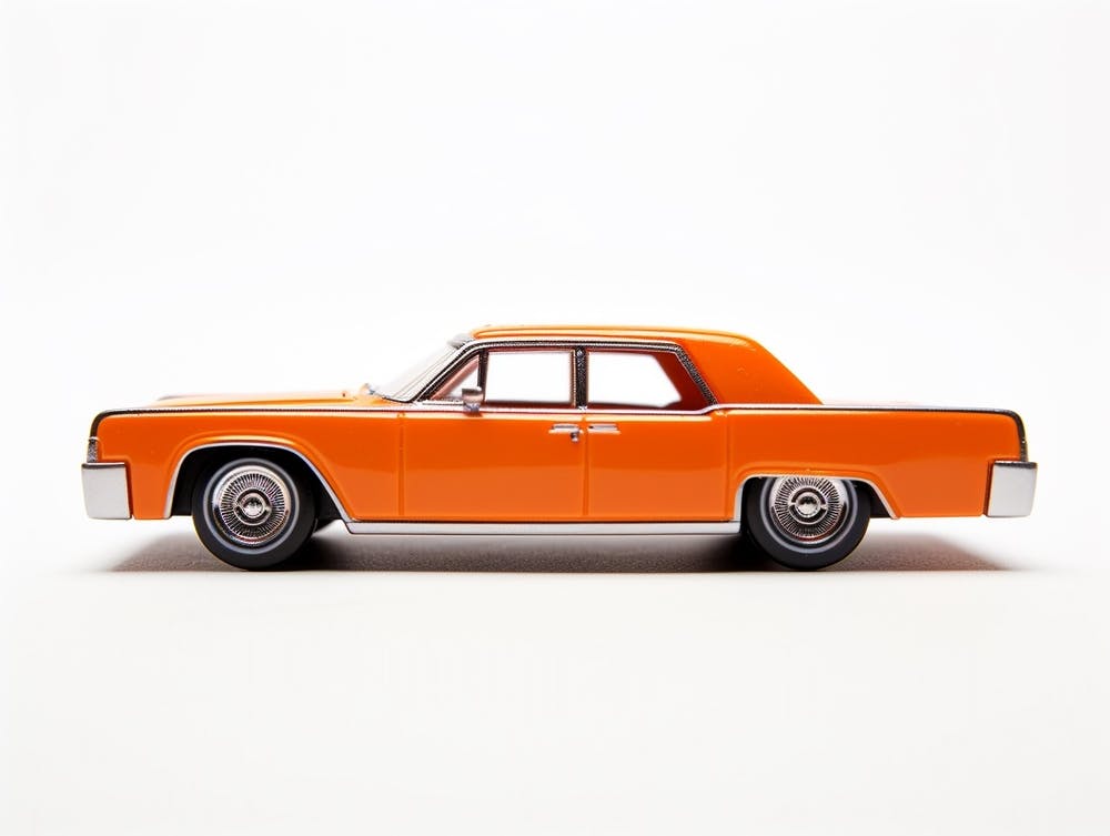 Toy Car 64 Lincoln Continental Orange