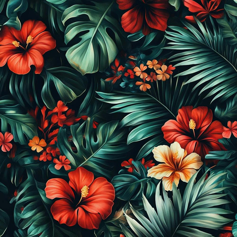 Tropical Leaves Seamless Pattern Art