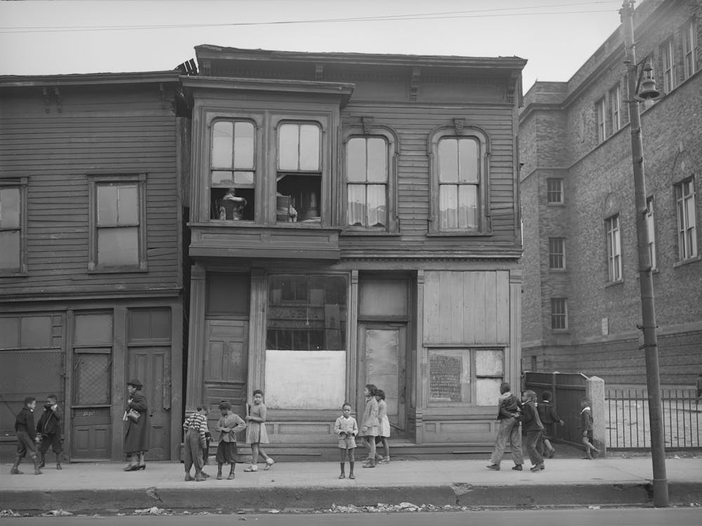 House And Children In African American Section Of Chicago, Illinois By Russell Lee