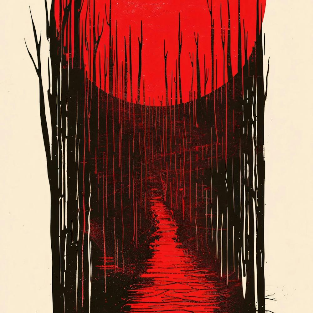 Red Sun In The Forest