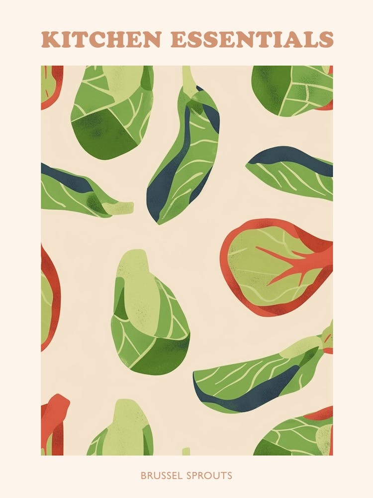 Brussel Sprouts Pattern Illustration 2 Poster