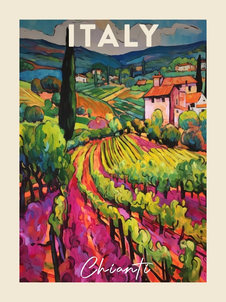 Chianti Italy 2 Fauvist Painting  Travel Poster