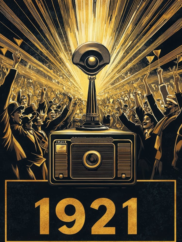 Aihrgdesign A Vintage Poster Celebrating The First Radio Spor 540231a5 00ac 45d7 9182 37e39b95a698 1