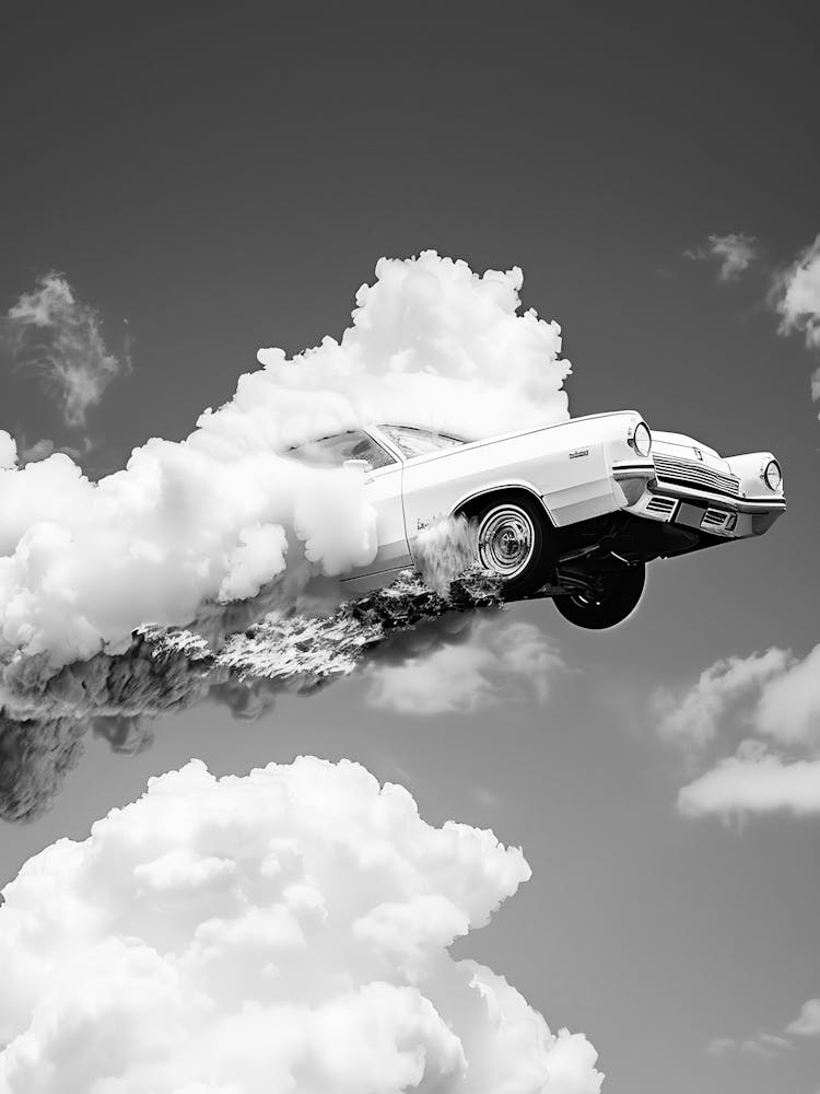 Auto in den Wolken