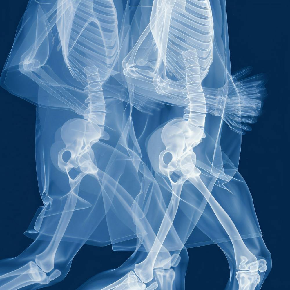 Two Skeletons Running