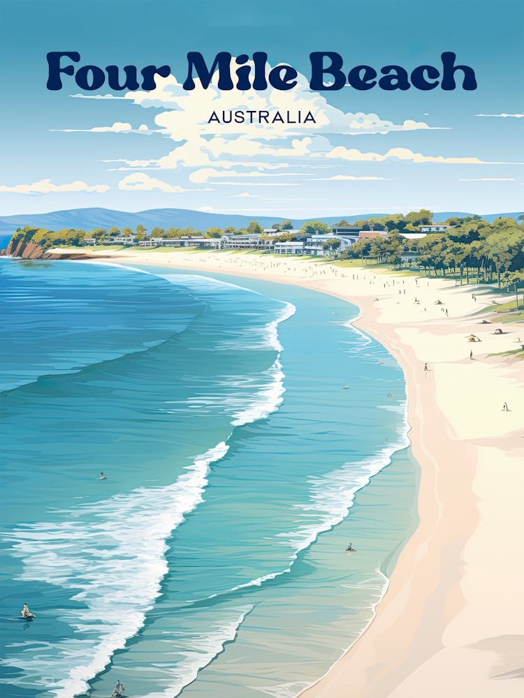 Four Mile Beach Australia Summer Travel Art