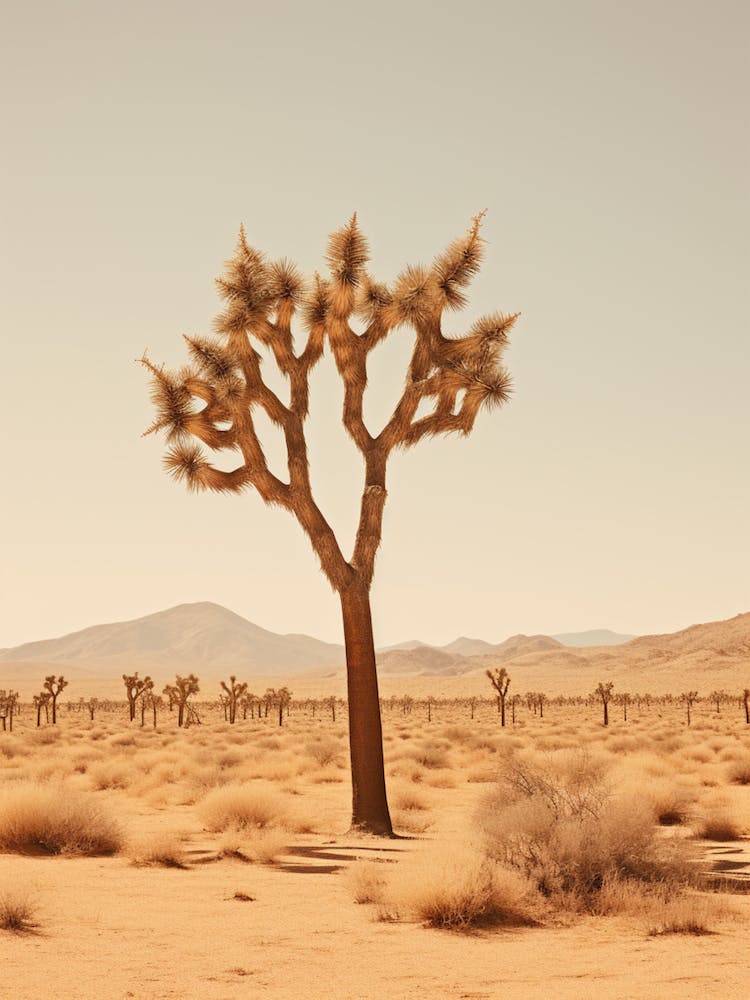  Photograph Of A Joshua Tree In A Sandy Desert 2
