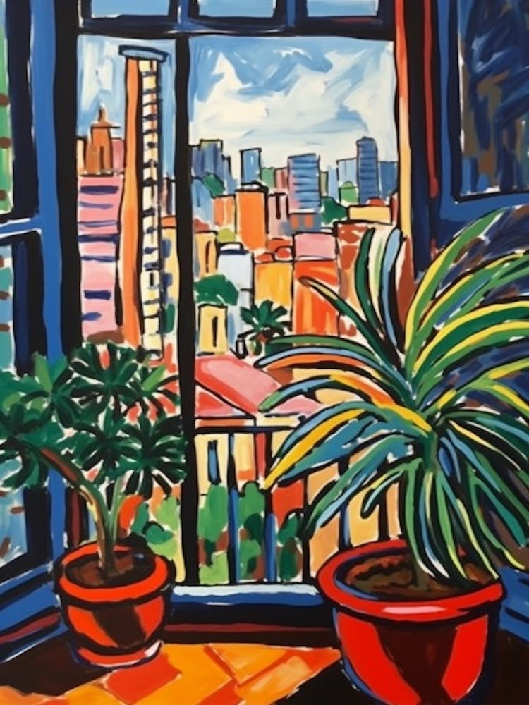 Window View Of New York In The Style Of Fauvist 4