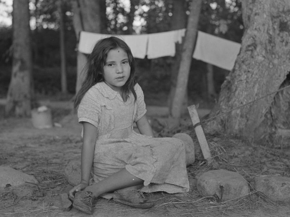 Indian Girl, Daughter Of Blueberry Picker, Near Little Fork, Minnesota By Russell Lee