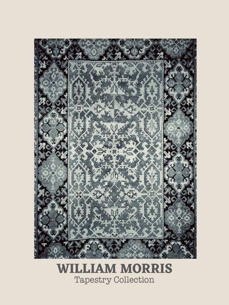 William Morris blue textile pattern
