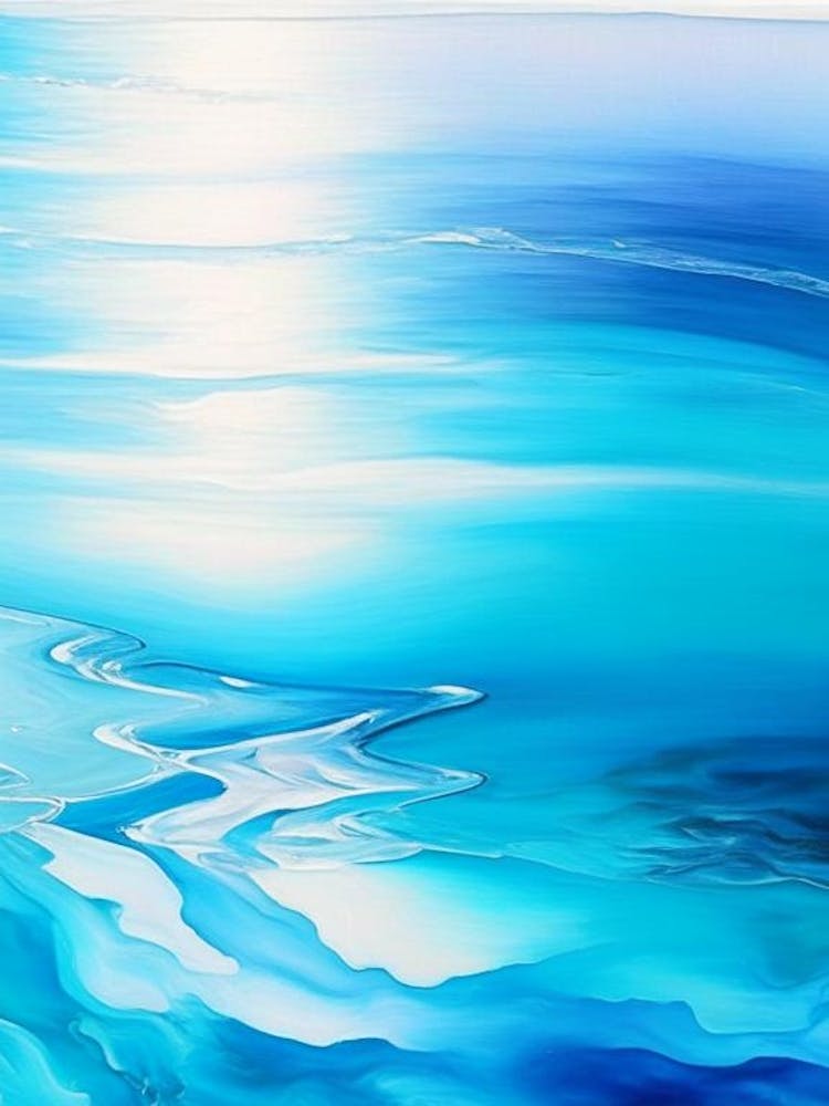 Zusammenspiel von Wasser und Sonnenlicht Wasserlandschaft Marmor-Acrylmalerei 1