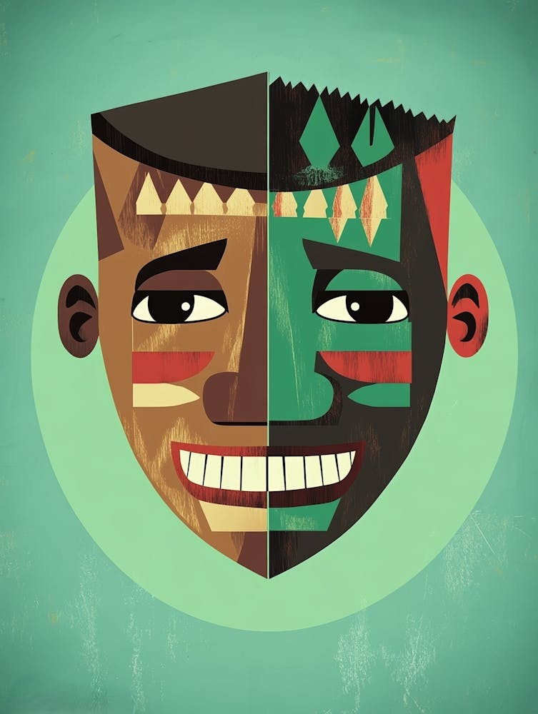 Afrikanische Maskenkopf Kunst
