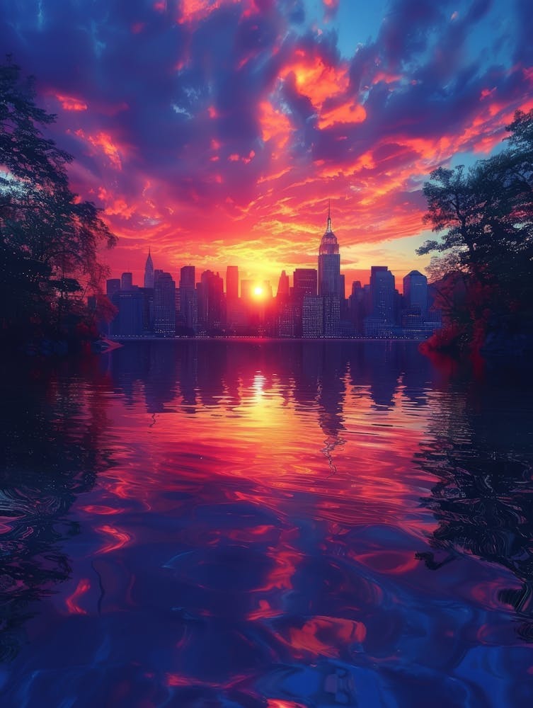 Sunset In New York City
