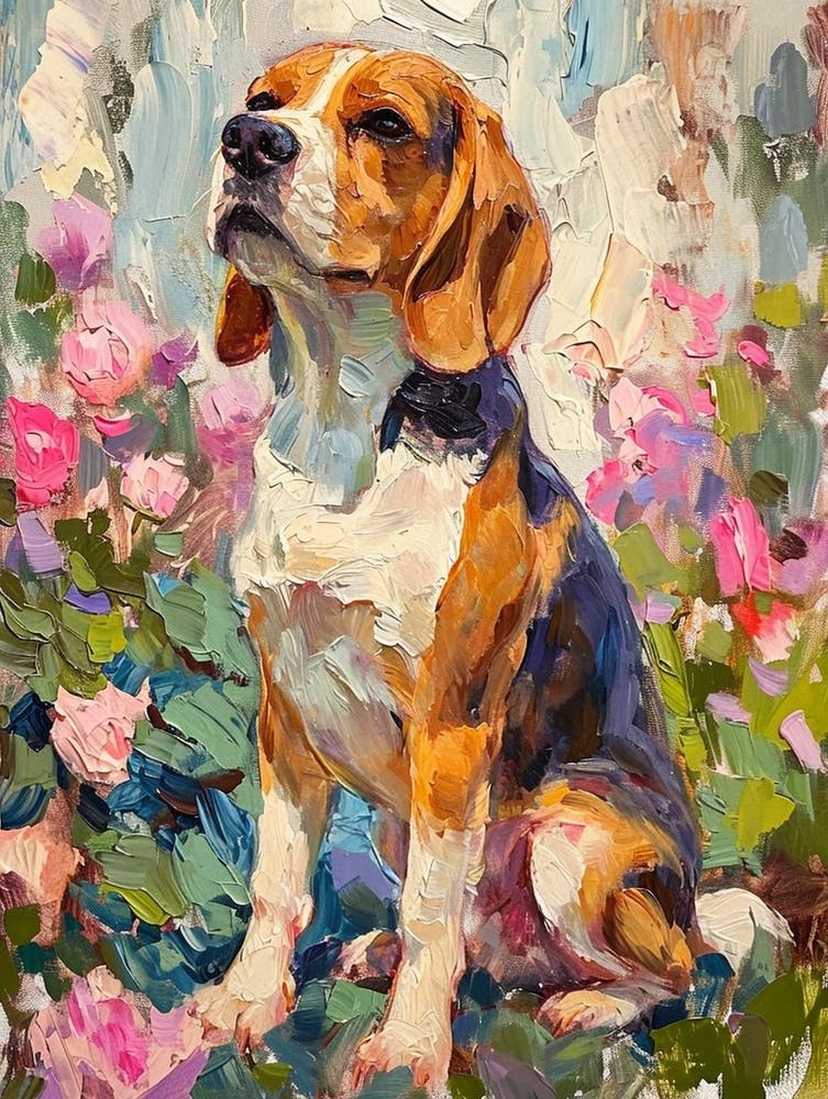 Beagle Acrylic Painting 1