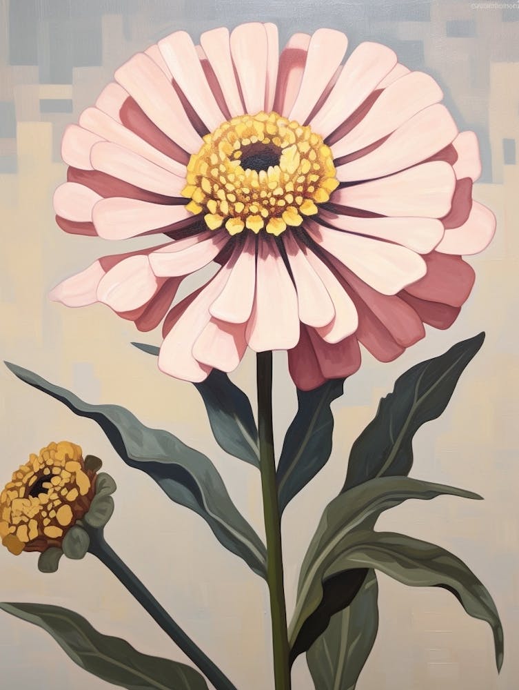 Zinnia 3 Flower Painting