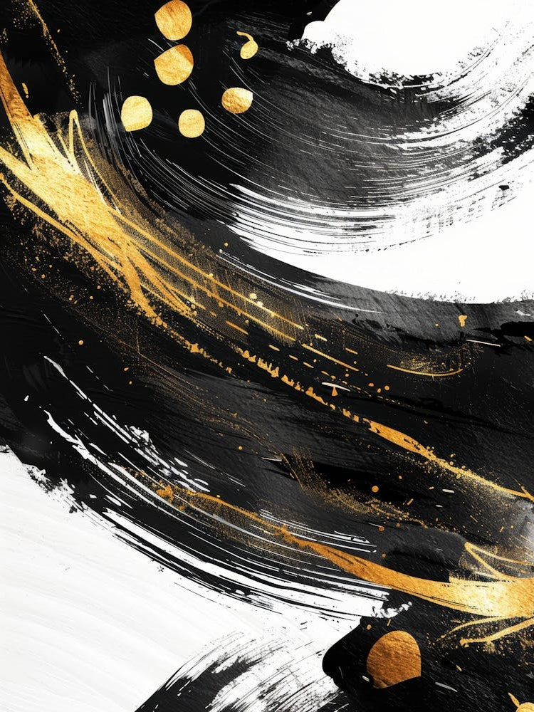 Abstract Black And Gold Painting 40