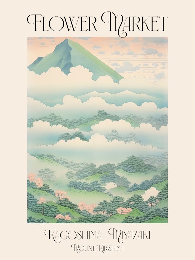 Flower Market Mount Kirishima In Kagoshima Miyazaki, Japanese Landscape 2 Poster