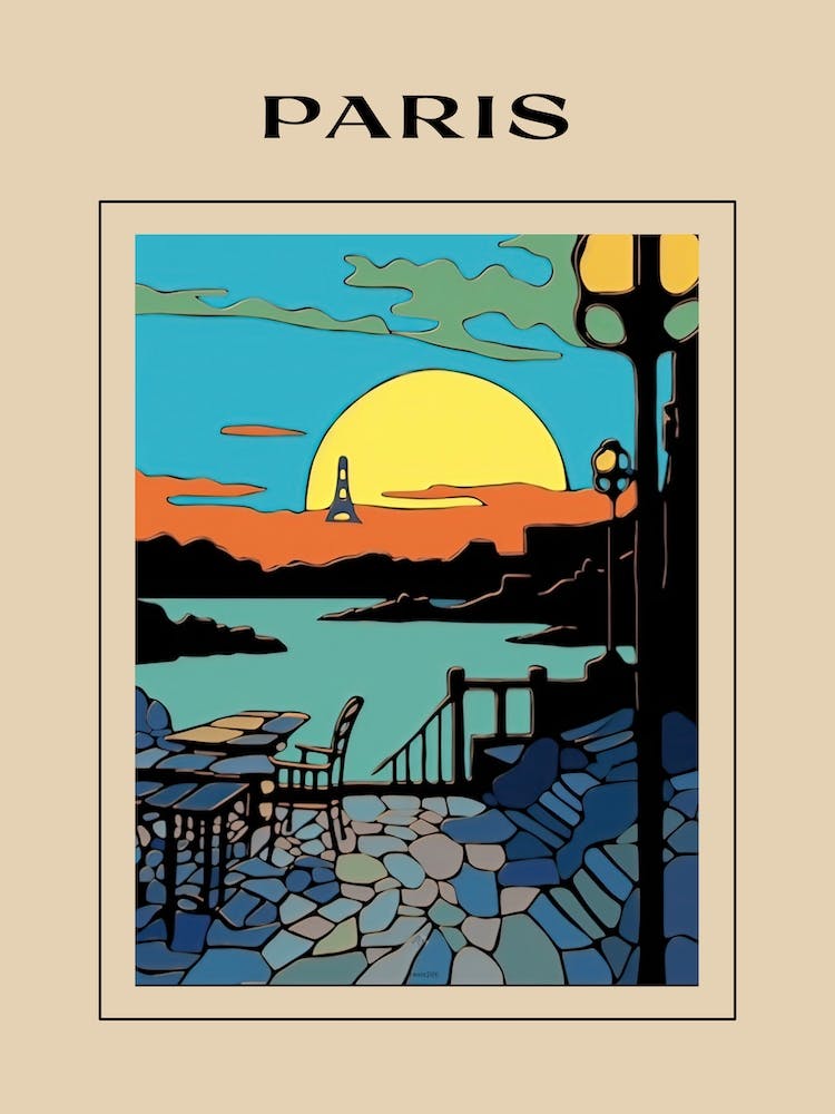 Minimal Design Style Of Paris, France 2 Poster