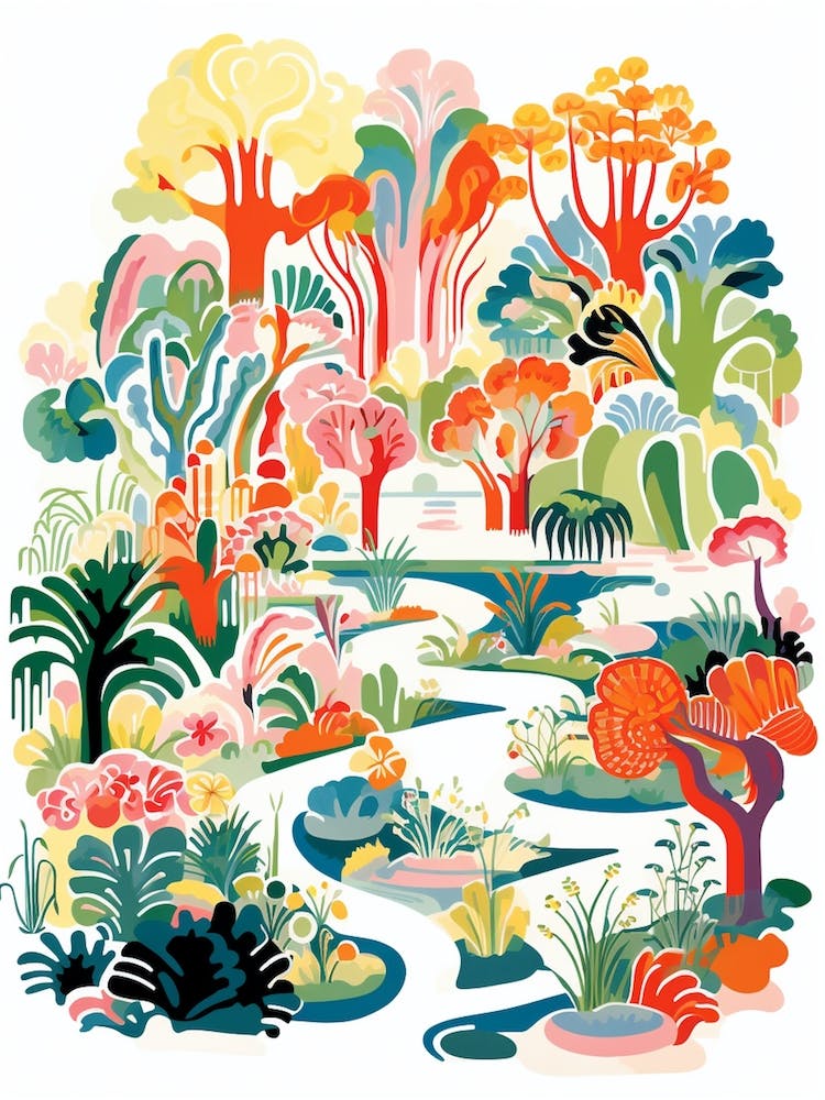 Huntington Desert Garden Usa Modern Illustration 3