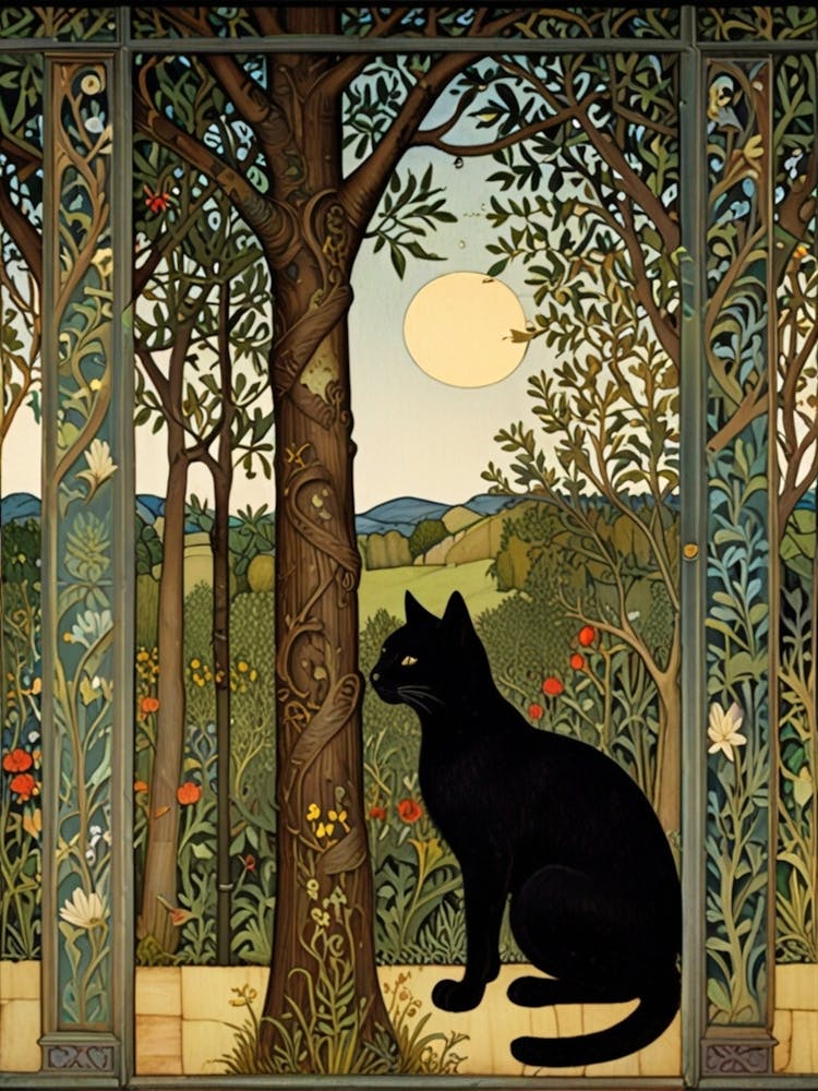 William Morris Cat In The Forest 6