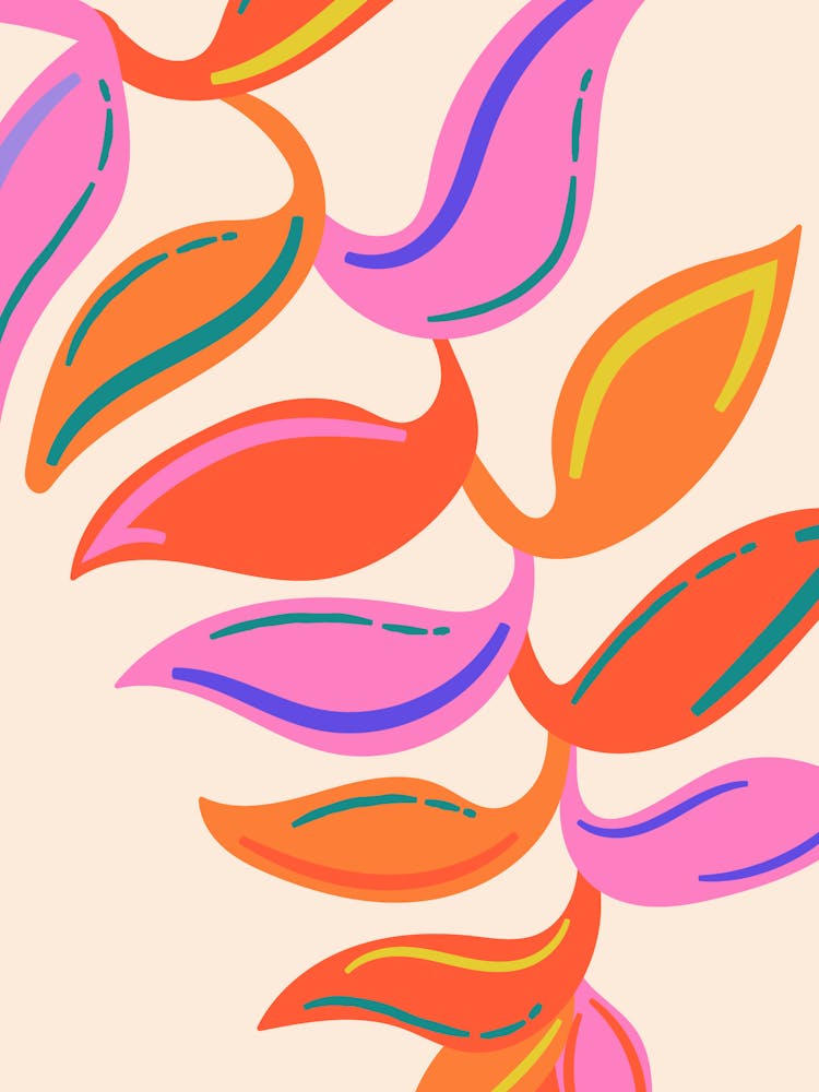 Abstract Leaf Painting
