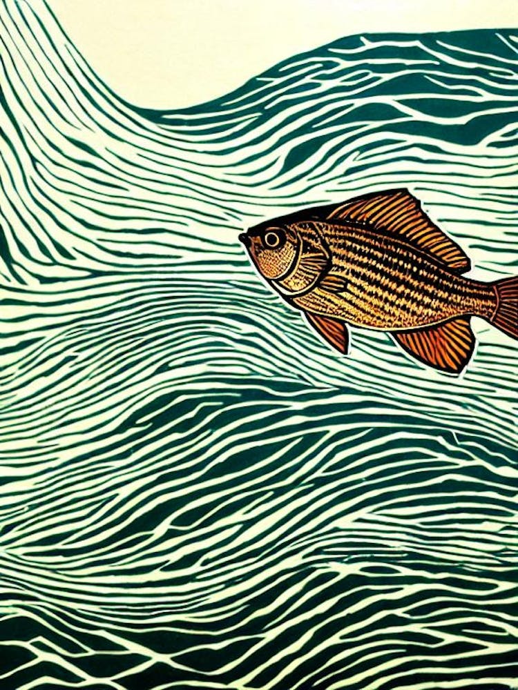 Sea Robin Linocut