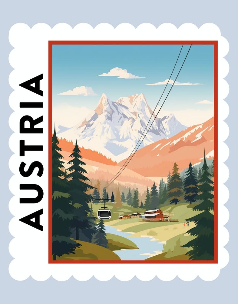 Austria 1 Travel Stamp Poster