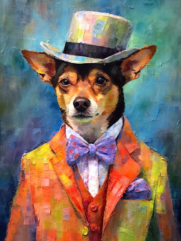Pawfectly Dapper; A Dog 'S Fashion Tale In Oil