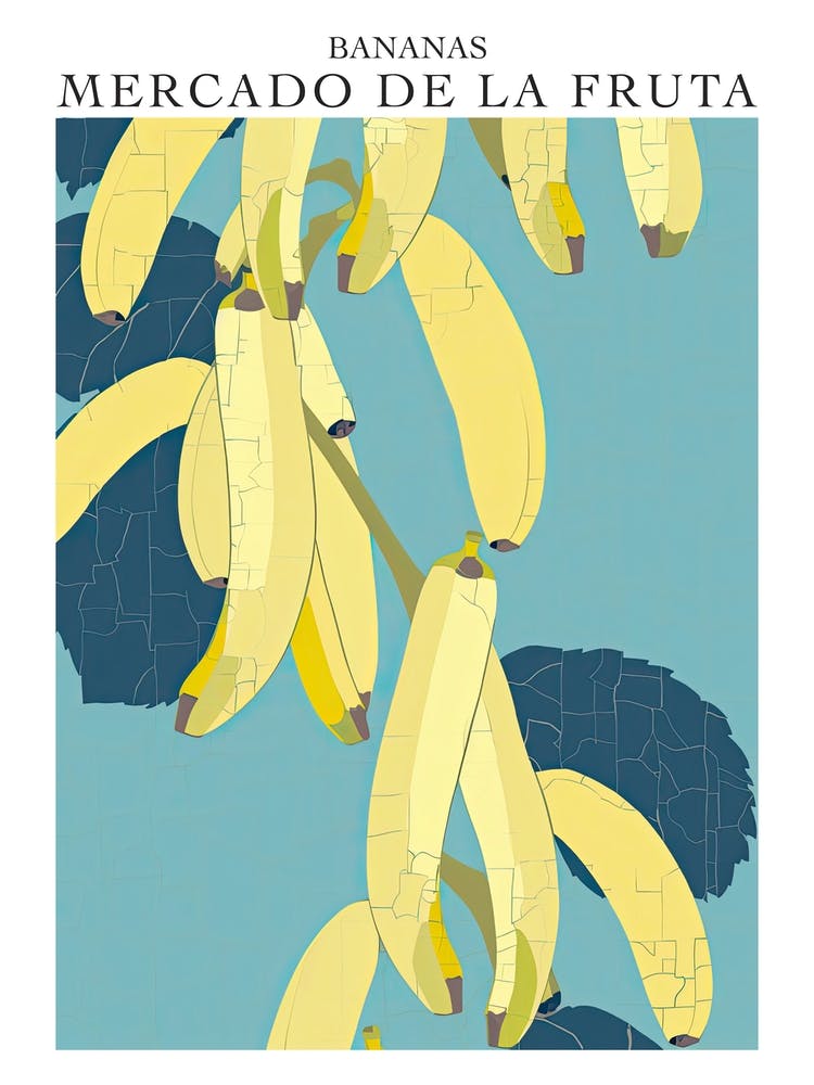 Mercado De La Fruta Bananas Illustration 1 Poster