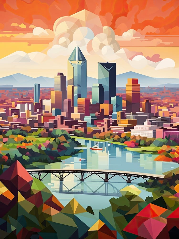Montreal, Canada, Geometric Illustration 3