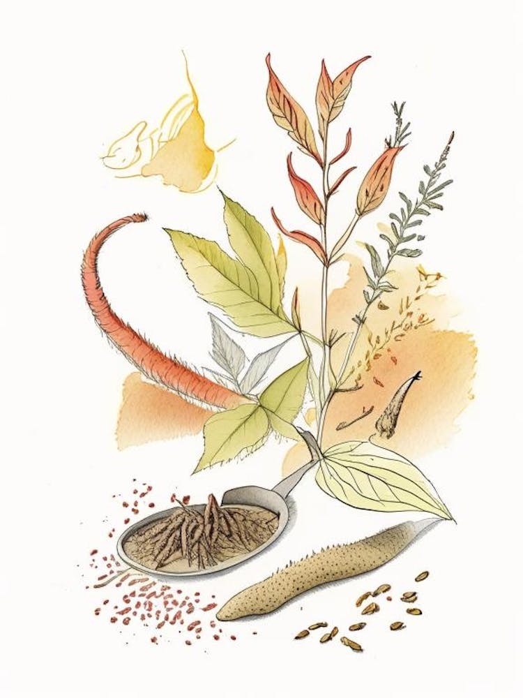 Cat S Claw Spices And Herbs Pencil Illustration 2