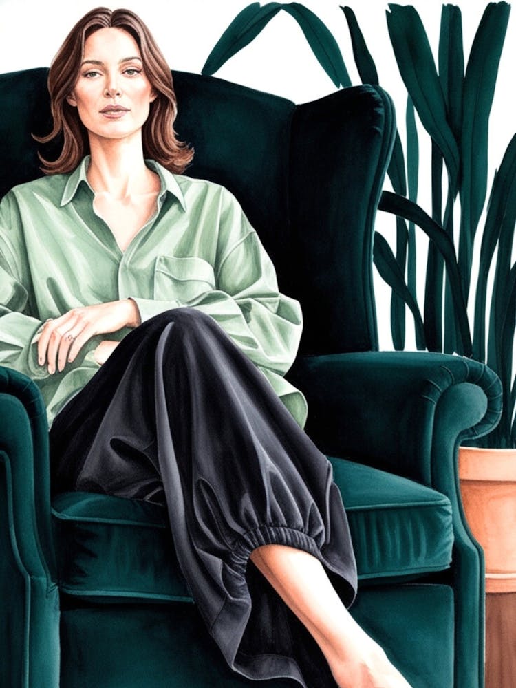 Portrait Of A Woman Sitting In A Chair