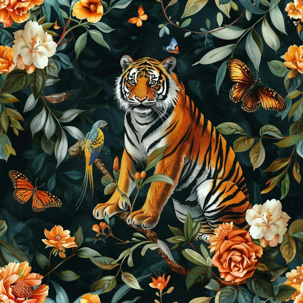 Tiger In The Jungle