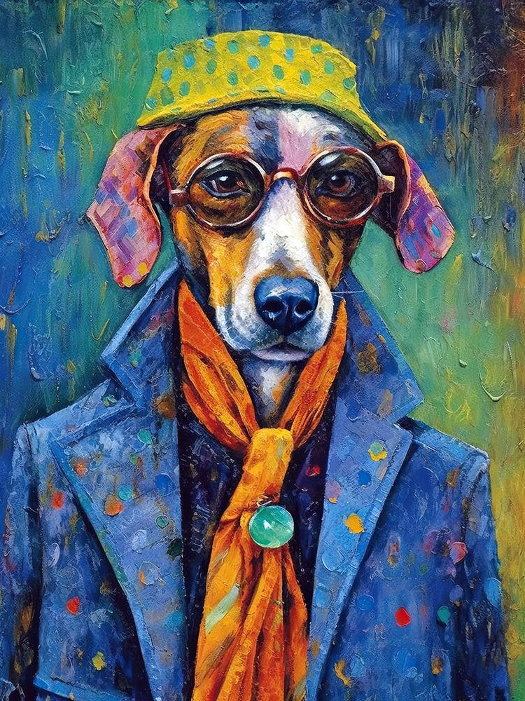 Pawsitively Fashionable; A Dog S Oil Painted Elegance