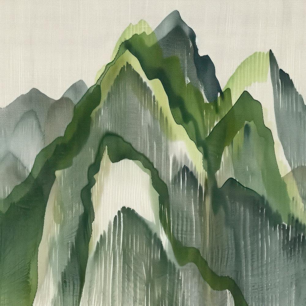 Japanese Watercolour Of Mount Kirigamine 2
