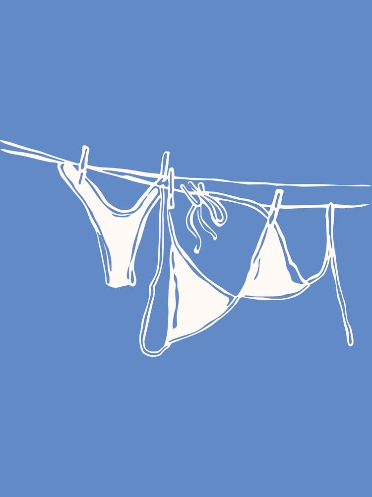 Blue Bikinis On Clothesline