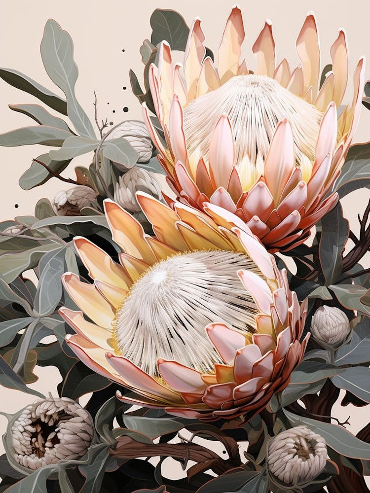 Flower Illustration Protea 2