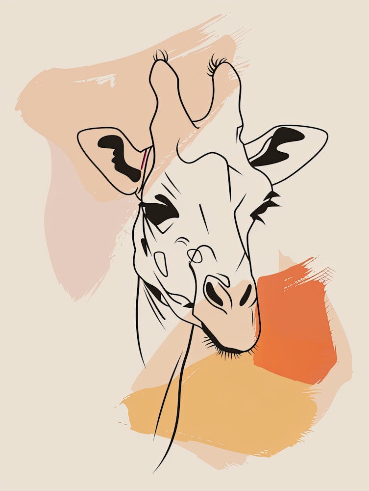 Giraffe - Boho, Linienkunst 20