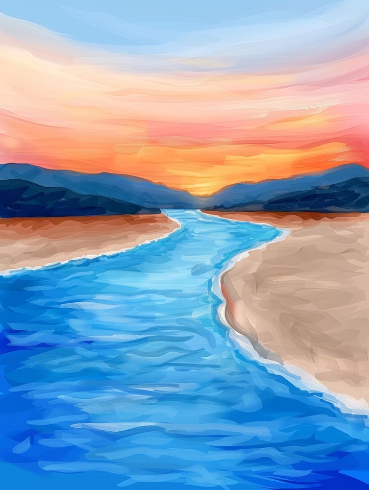 River At Sunset