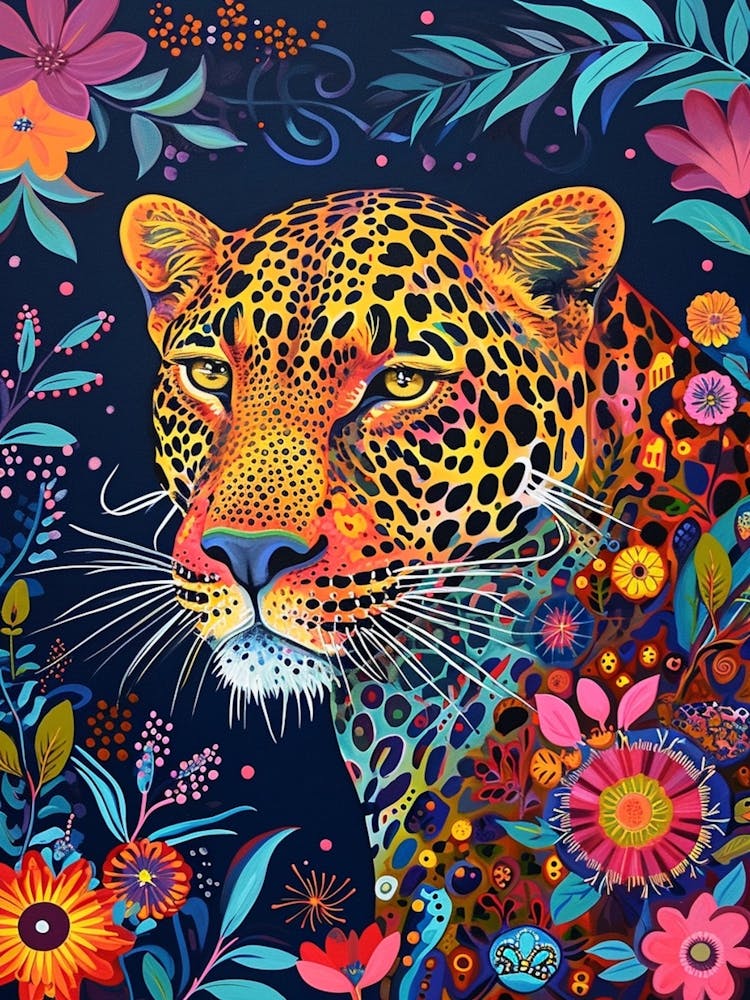 Kitsch Leopard Painting 1