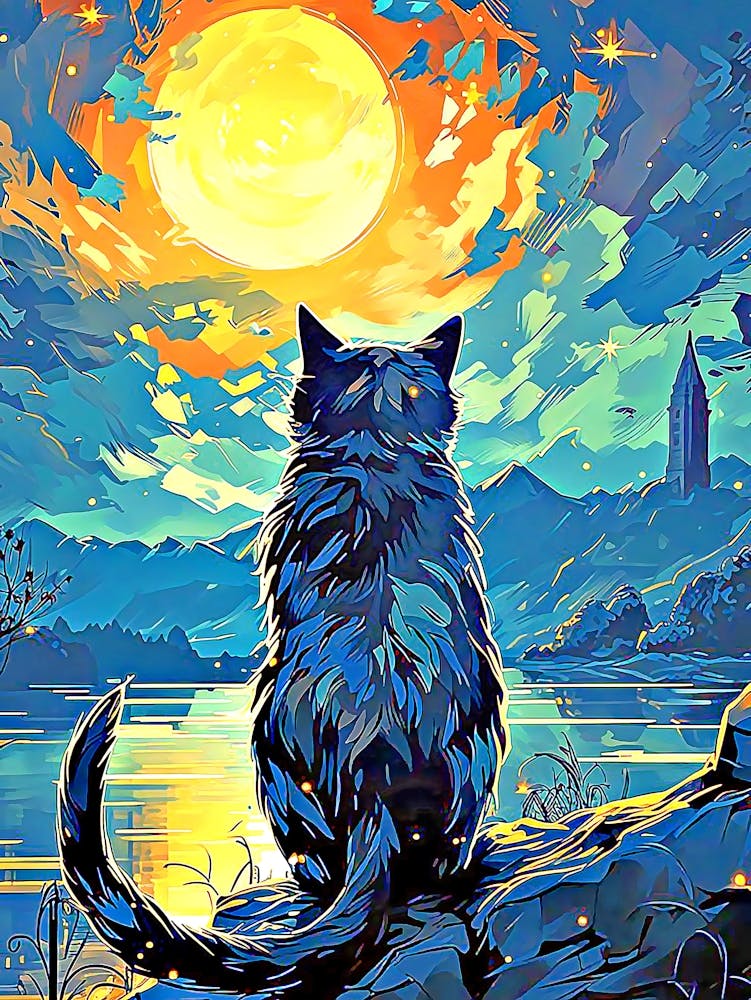 Sonnenuntergang Katzenkunst 1
