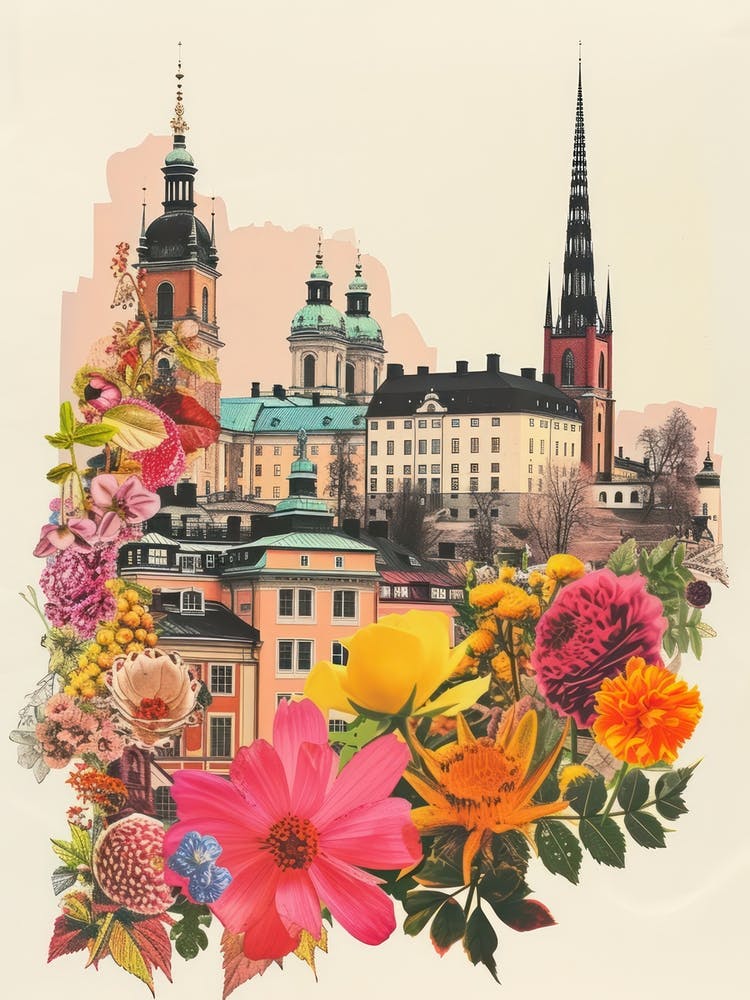 Stockholm   Floral Retro Collage Style 3