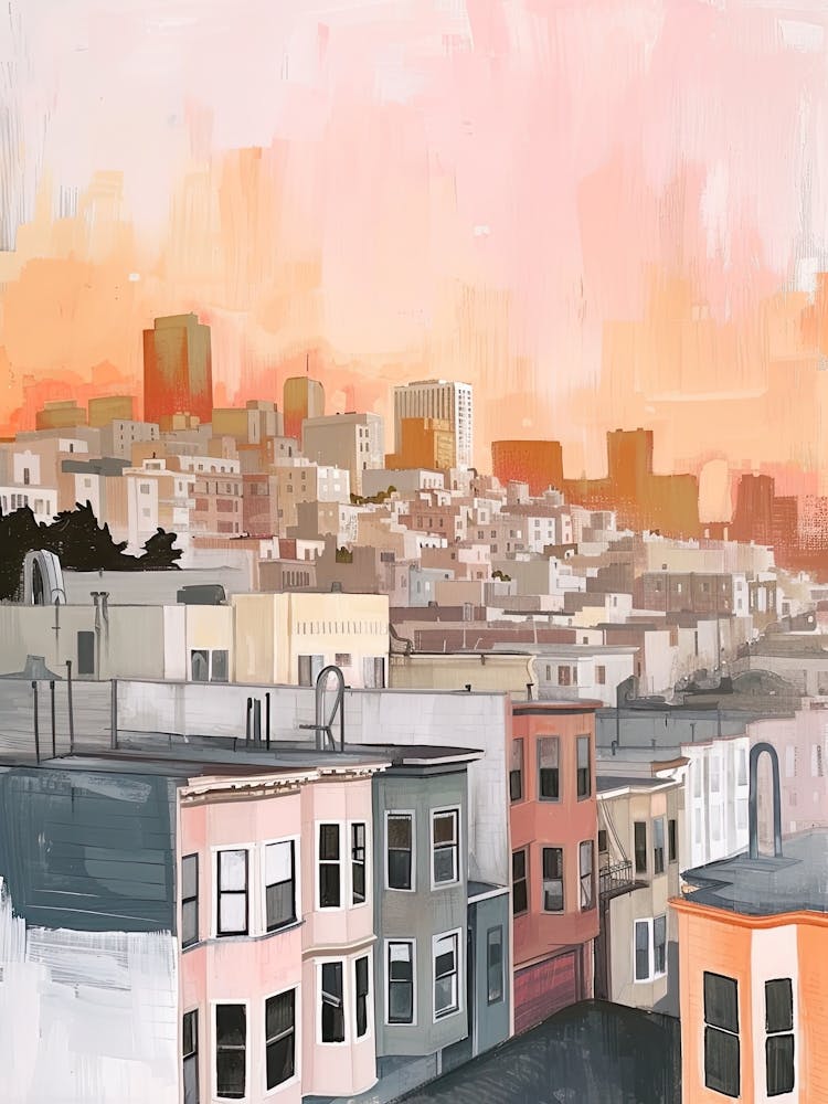 San Francisco Rooftops Morning Skyline 2