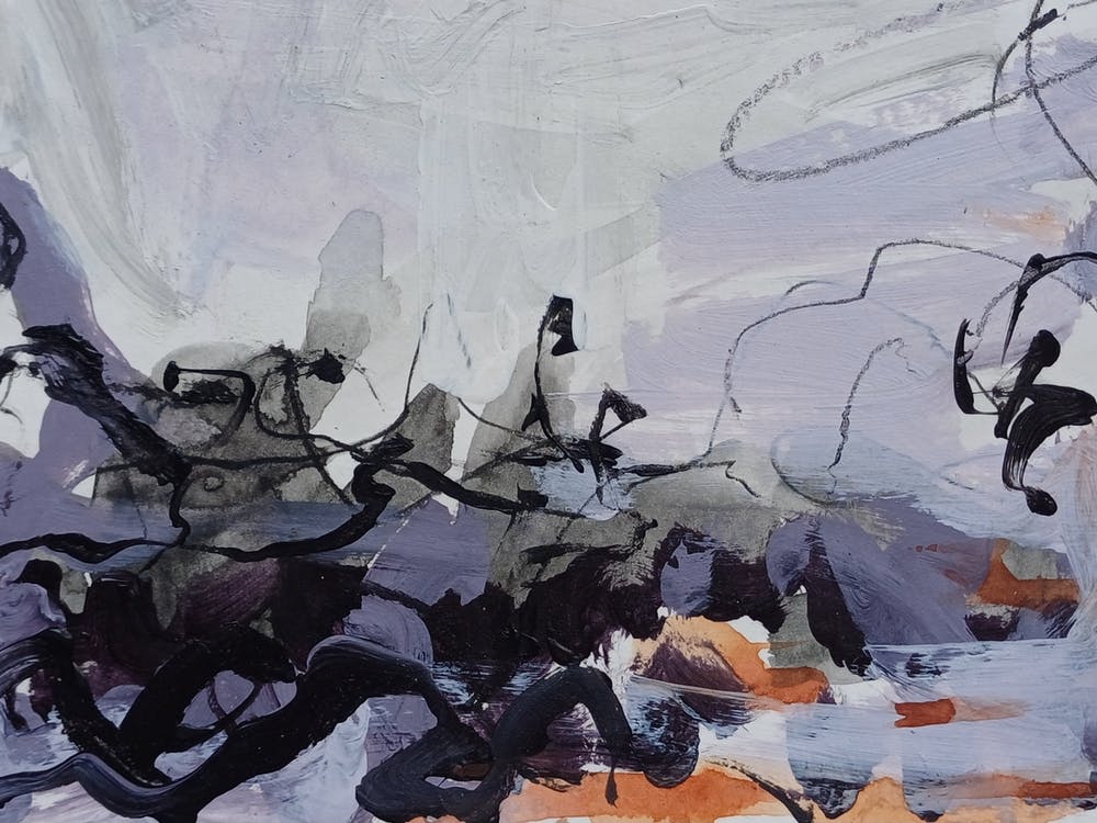 Abstract Painting - Gesture Purples
