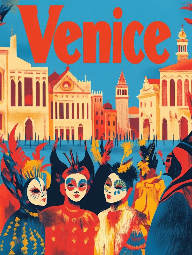 Aihrgdesign A 1970s Inspired Travel Poster For Venice 3