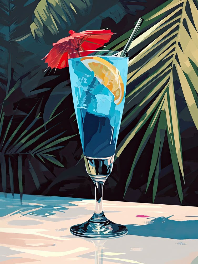 Blue Lagoon Cocktail Mid century