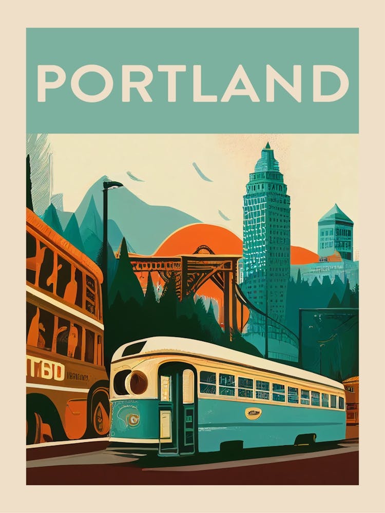 Portland Vintage Travel Poster