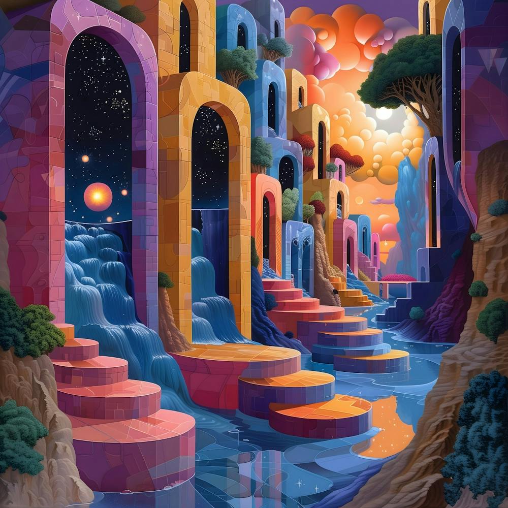Colorful Dreamscape, Pop Surrealism, Lowbrow