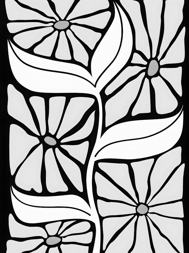 Black And White Flower 48